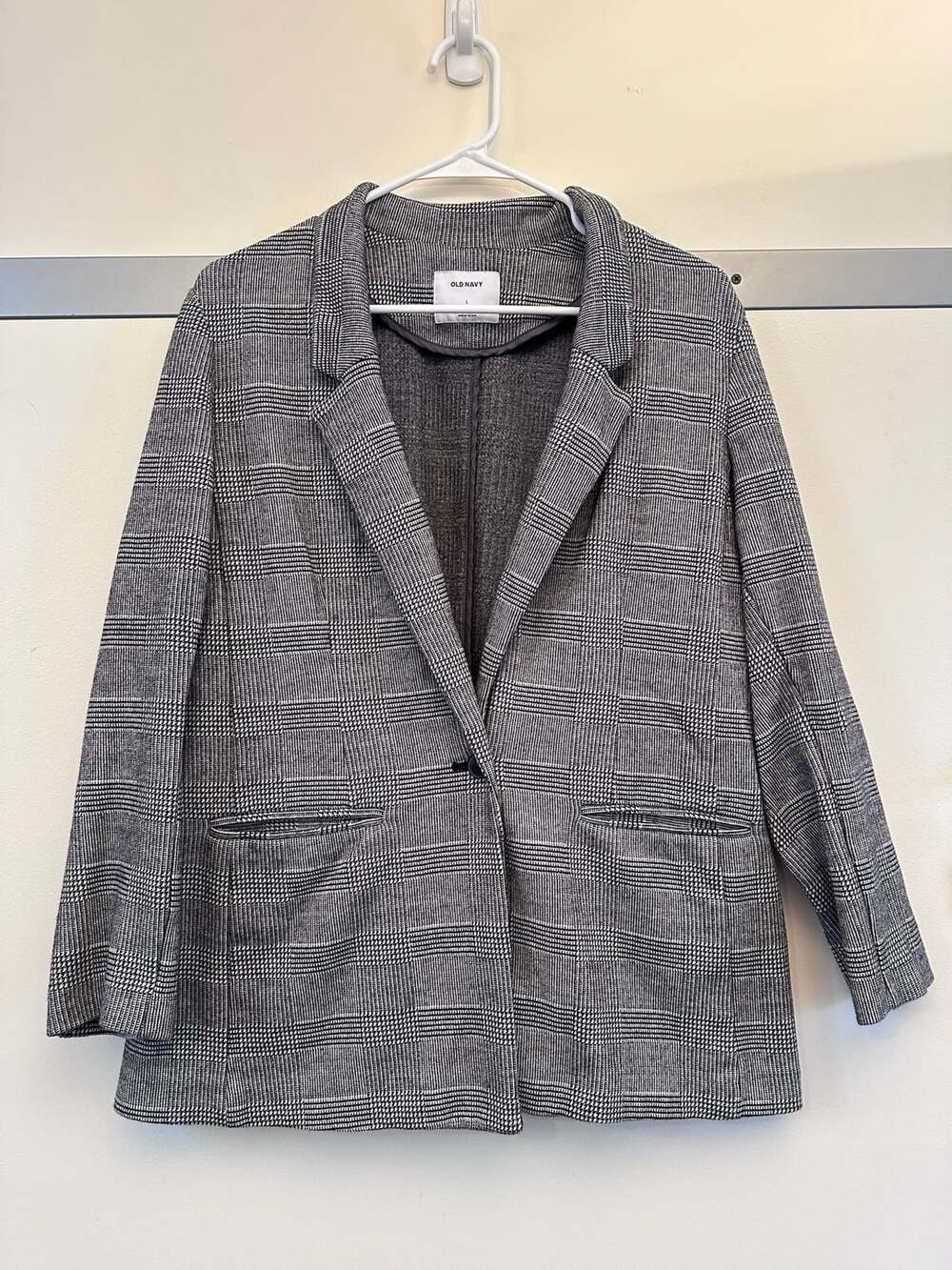 Old Navy Blazer Size L Glen Plaid One-Button Jacket